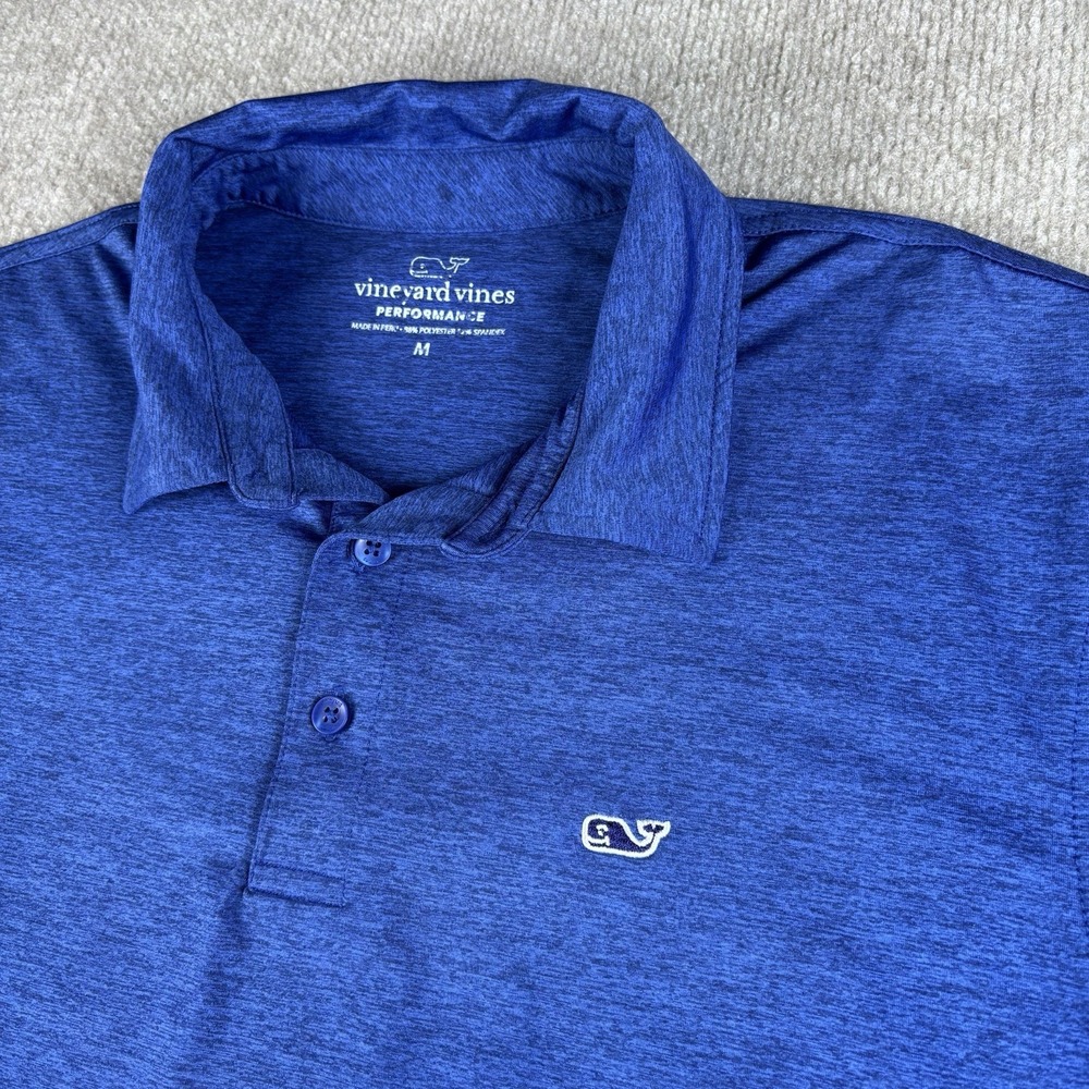 Vineyard Vines Performance Polo Shirt Men's Medium Blue Stretch Golf Casual